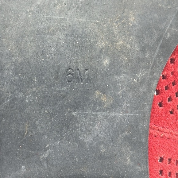 Jeffrey Campbell Barnett Studded Red Suede Leather Perforated Loafer size 6 - Picture 5 of 5